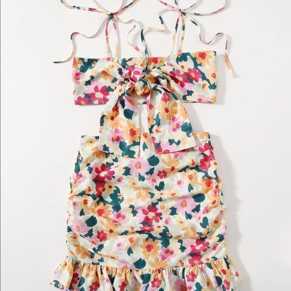 NWOT SHEIN Floral Skirt Set